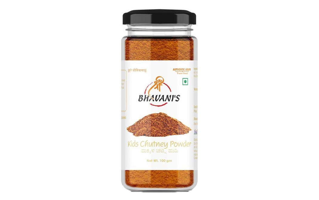 Bhavani's Kids Chutney Powder    Glass Jar  100 grams
